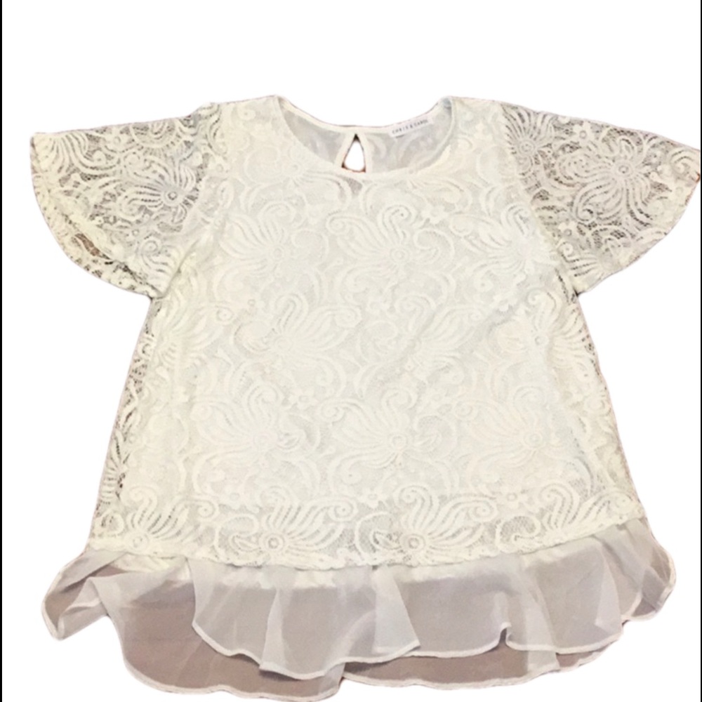 Chris & Carol White Lace Top